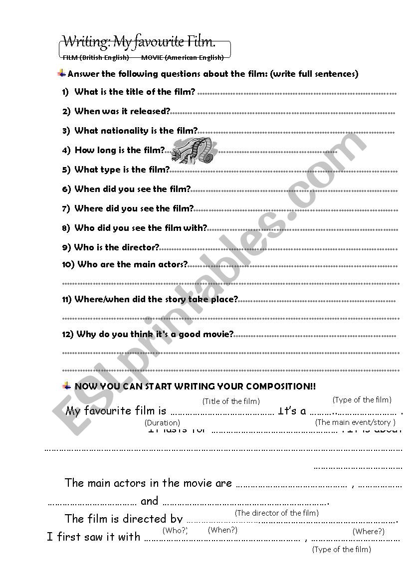 Film Review worksheet