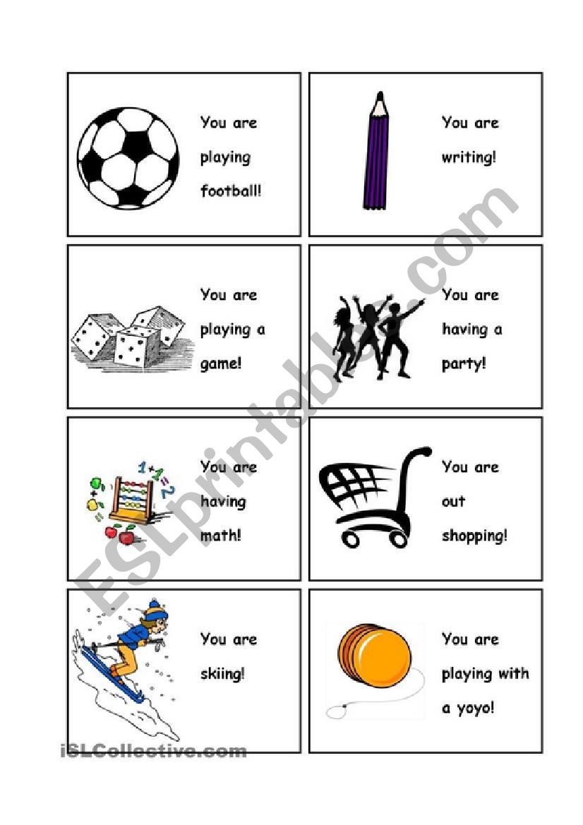 Charades worksheet