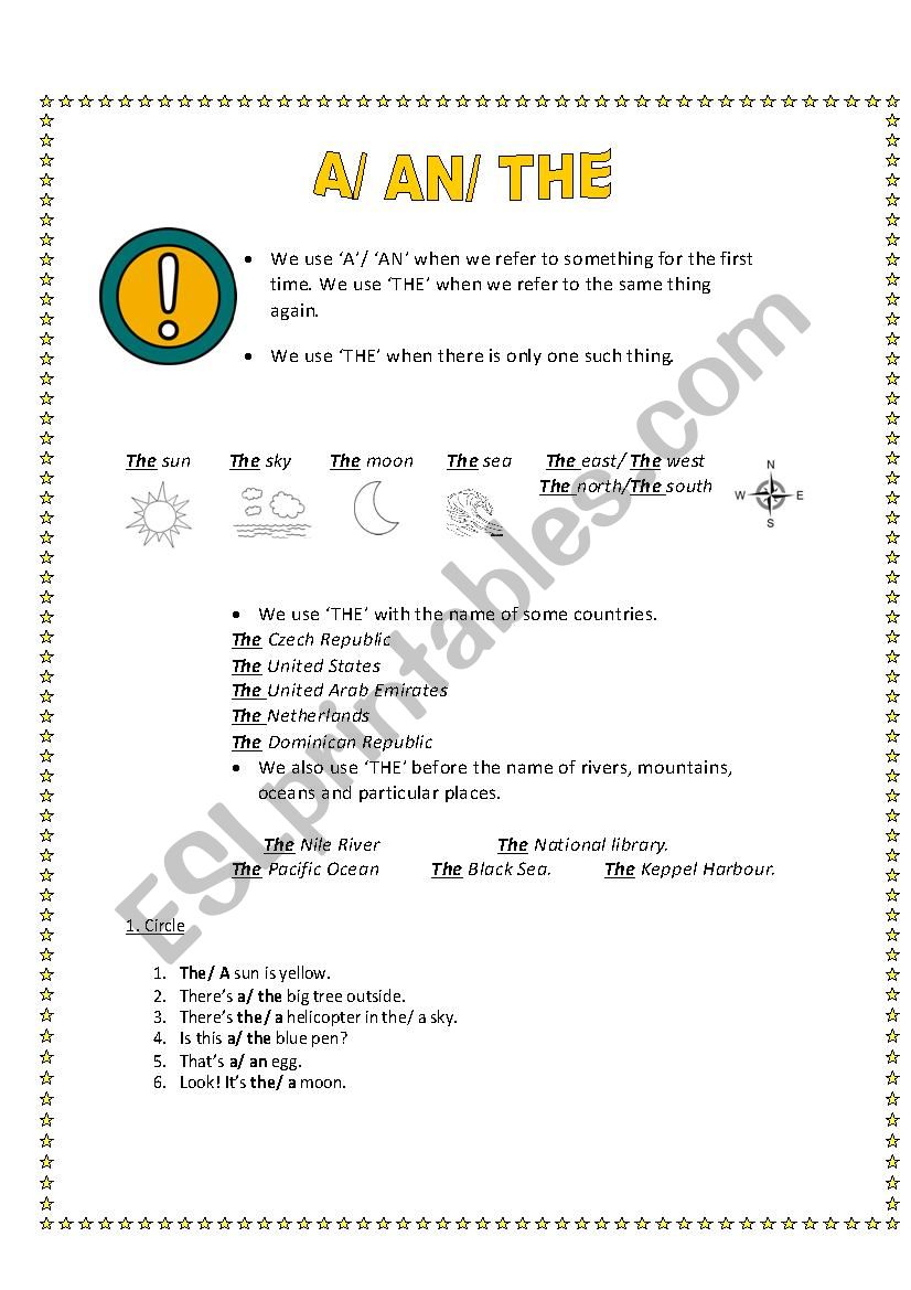 Definite and indefinite article