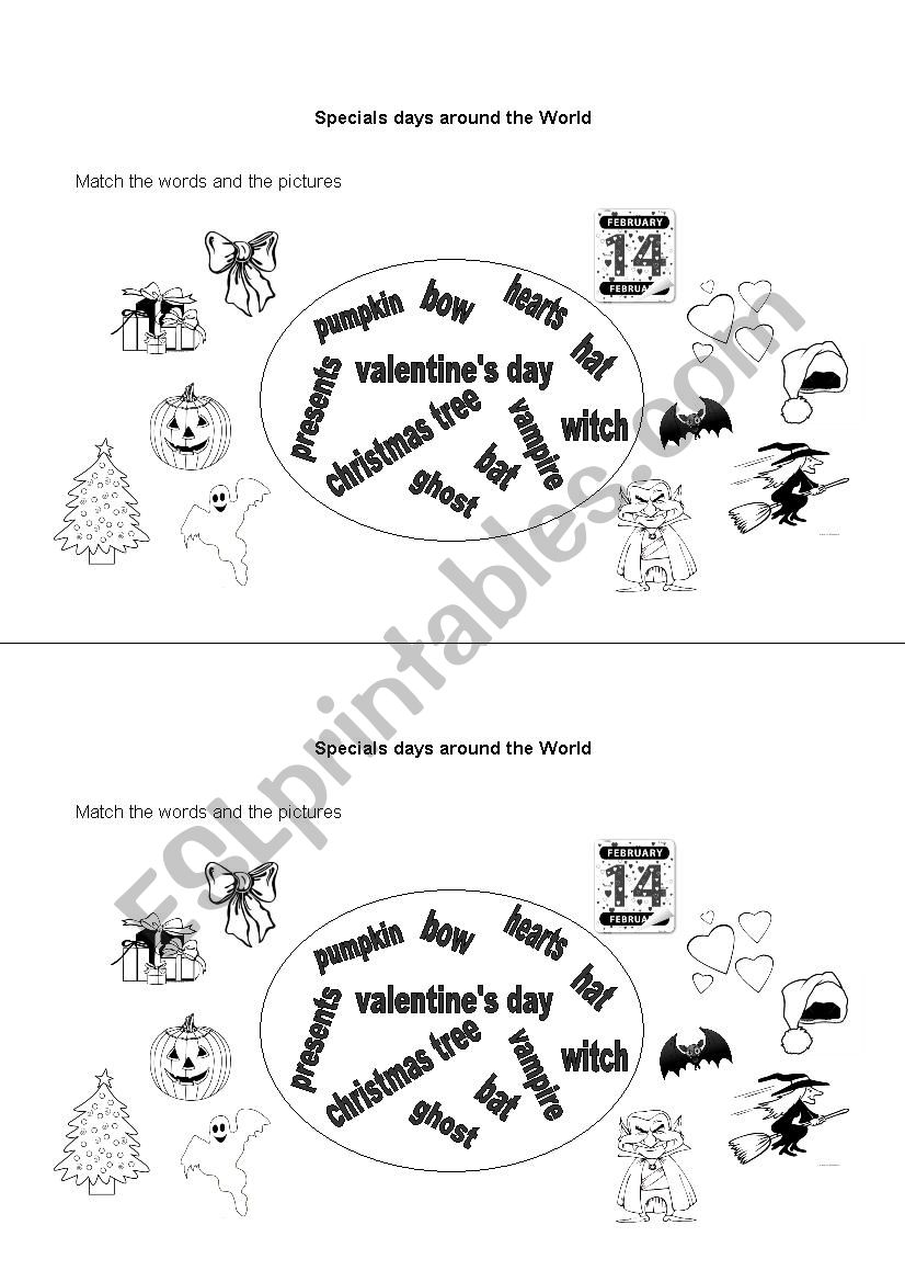 Special Days Around the World worksheet