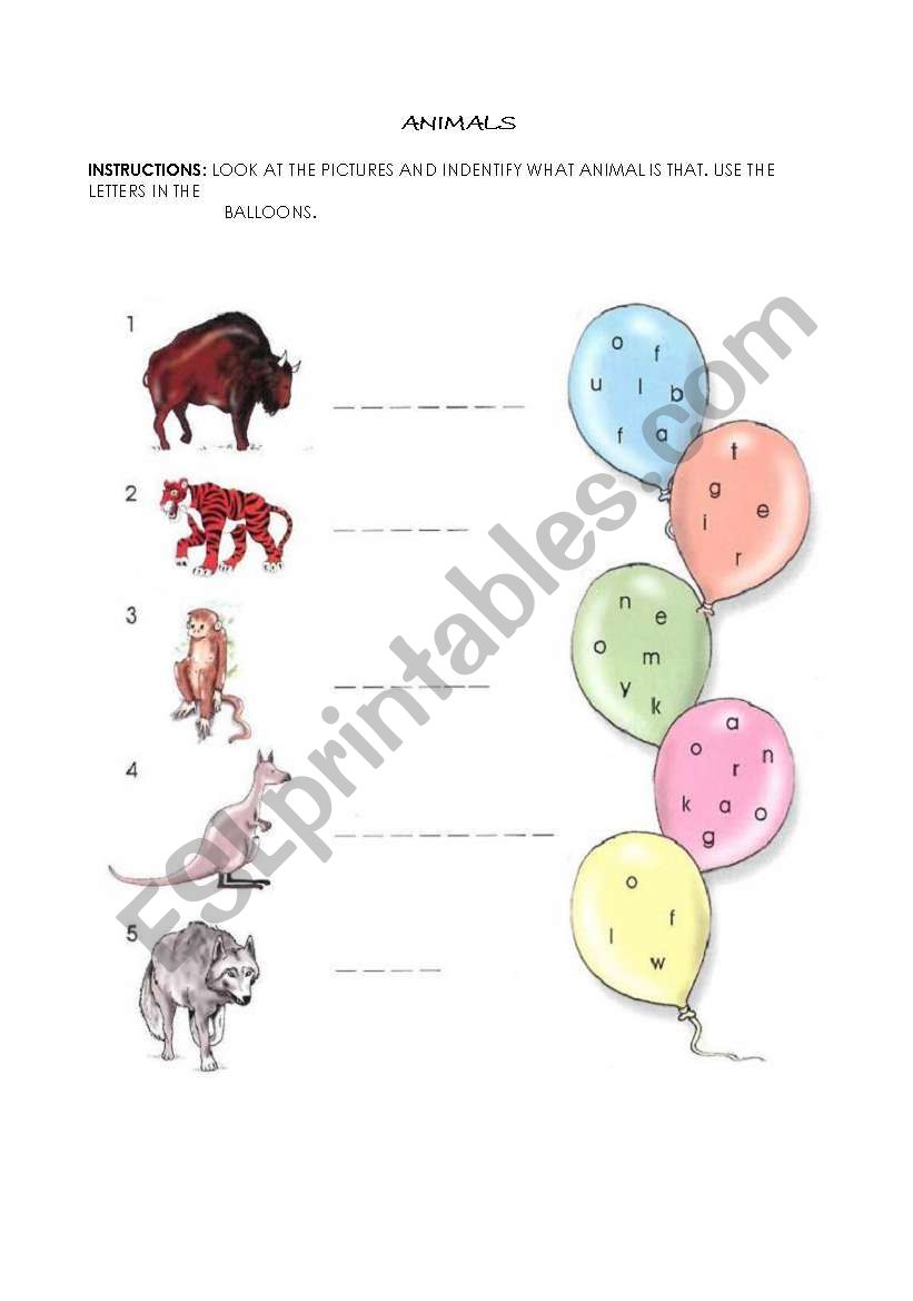 Find out what animal is that! worksheet