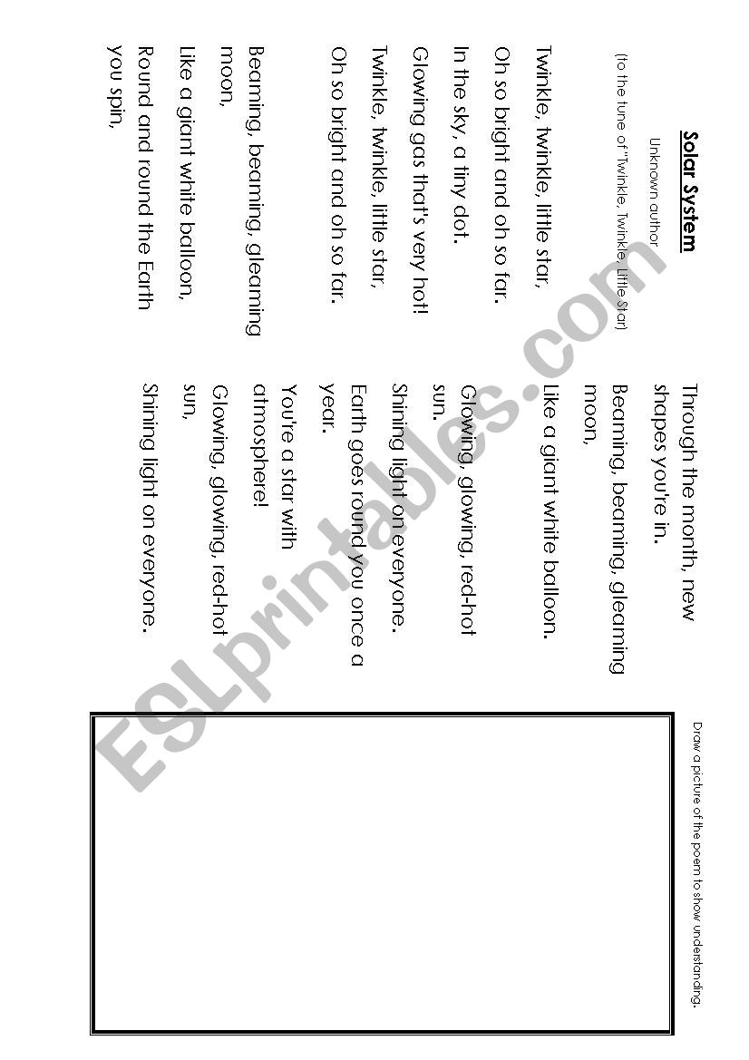 Space Sentence Exploration  worksheet