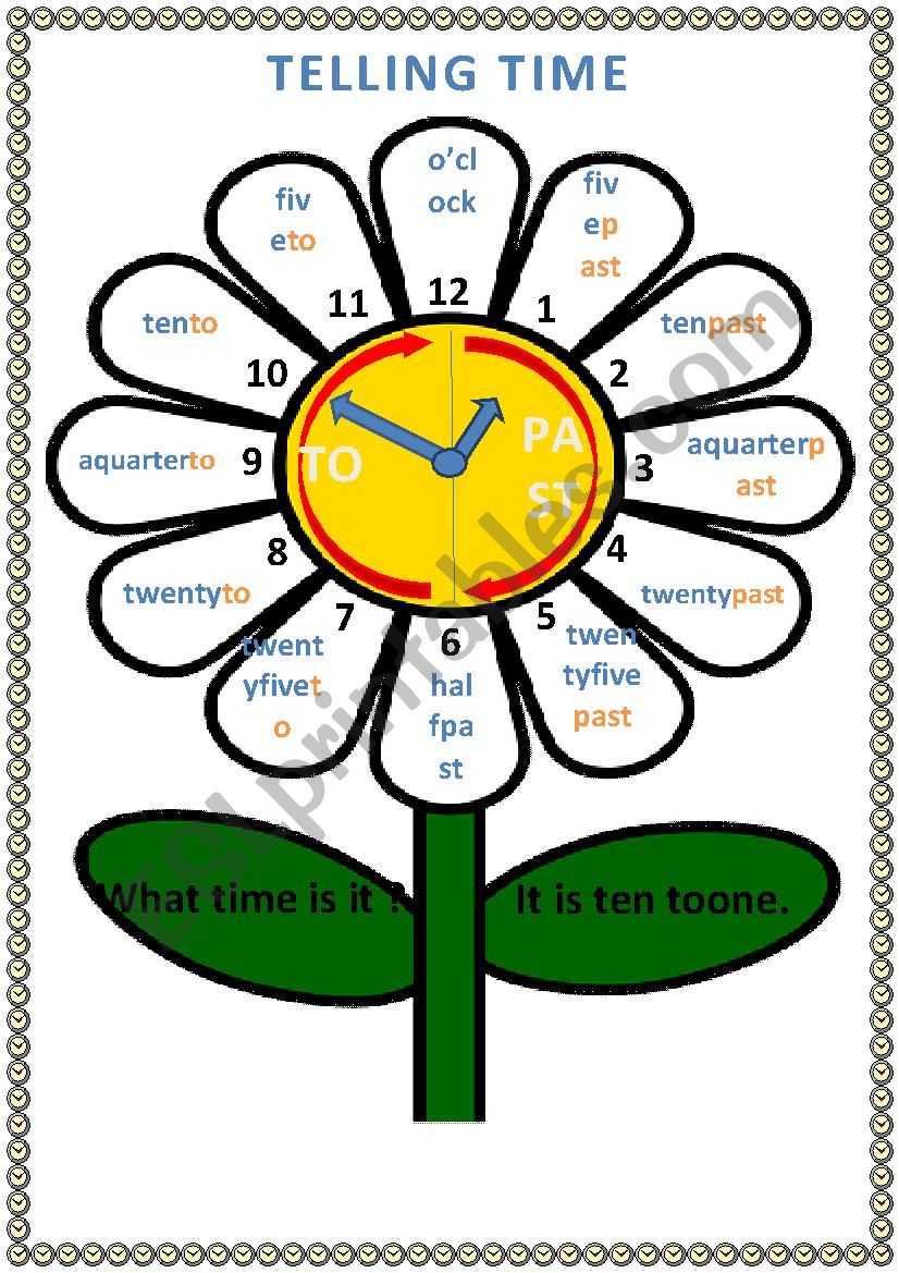 Daisy Clock worksheet