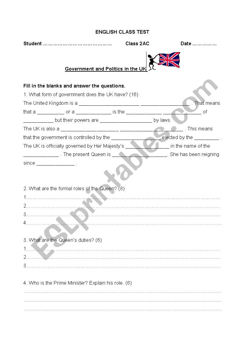 The United Kingdom worksheet