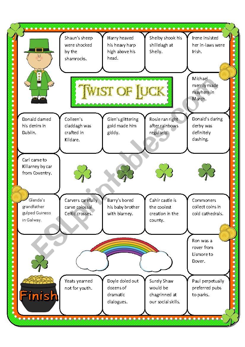 Twist of Luck St. Patricks Day Tongue Twister Game
