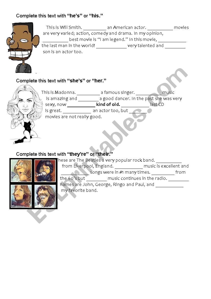 Possessive adjectives Vs Verb to be