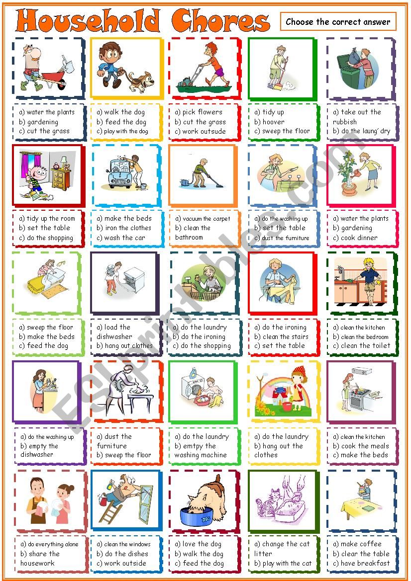 Household Chores worksheet