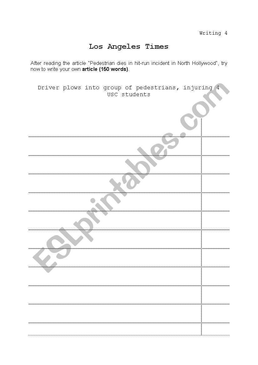 New York - Writing worksheet