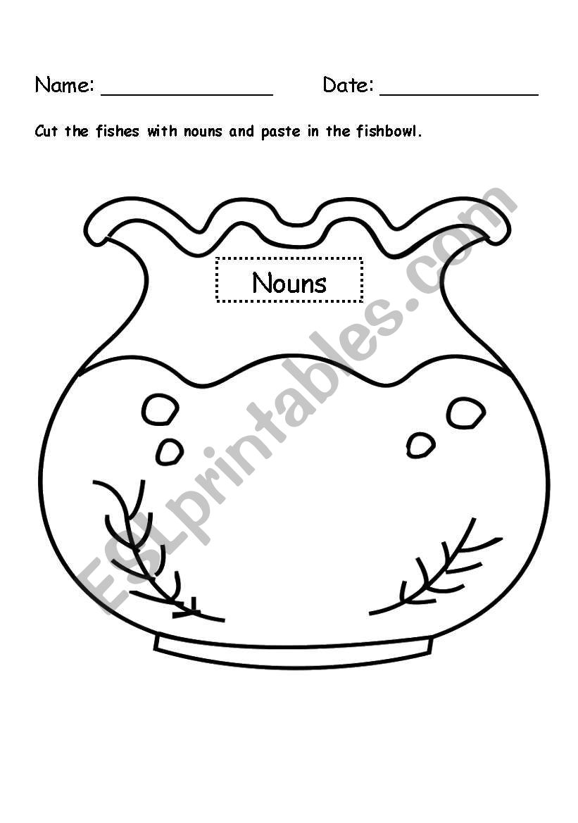 Fishing nouns worksheet