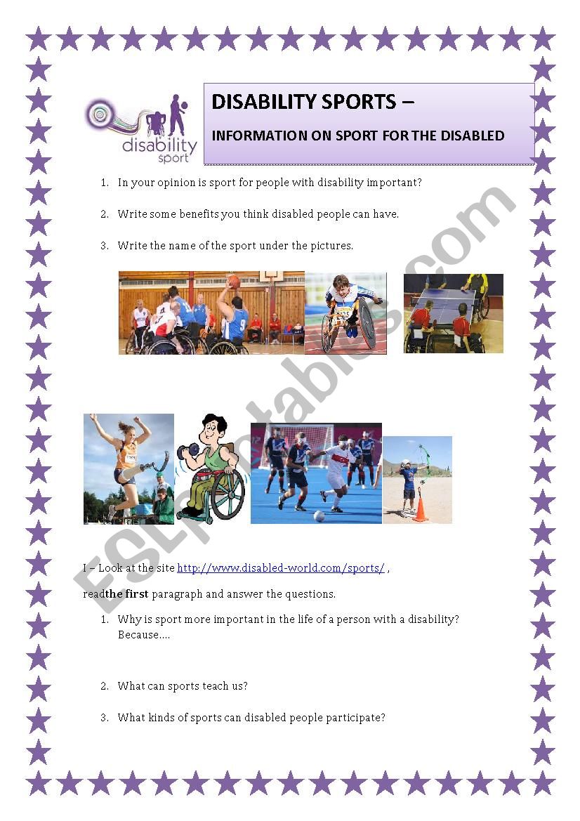 Disability Sports - Information on sport for the disabled