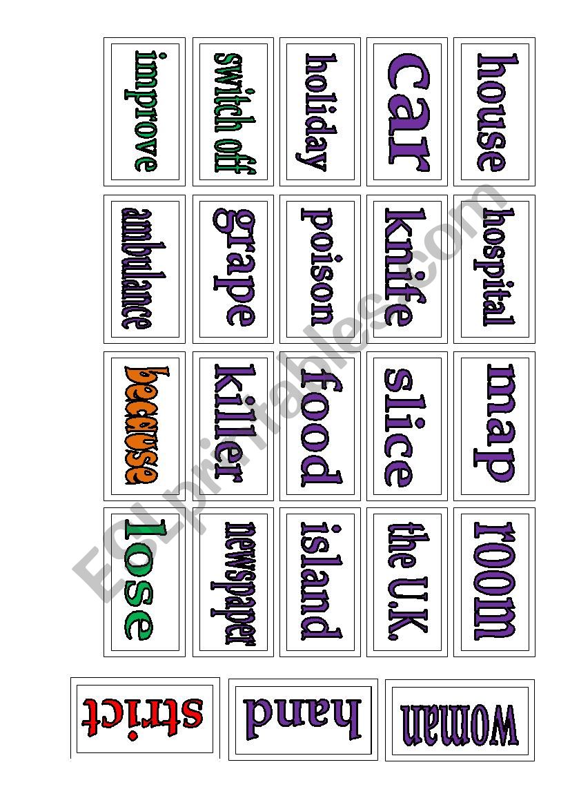 My Bag of Words worksheet