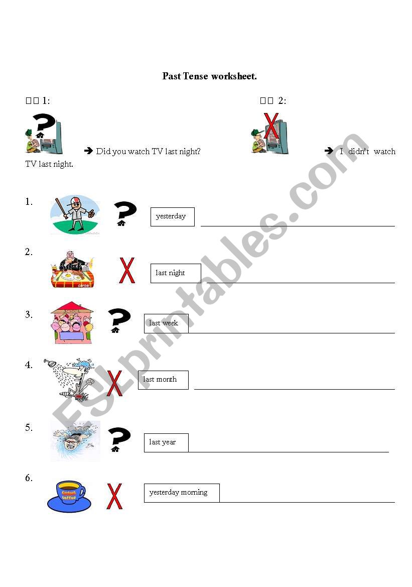 Past Tense Practise worksheet