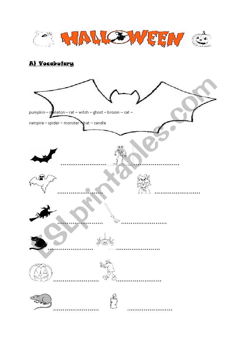 Halloween vocabulary  worksheet