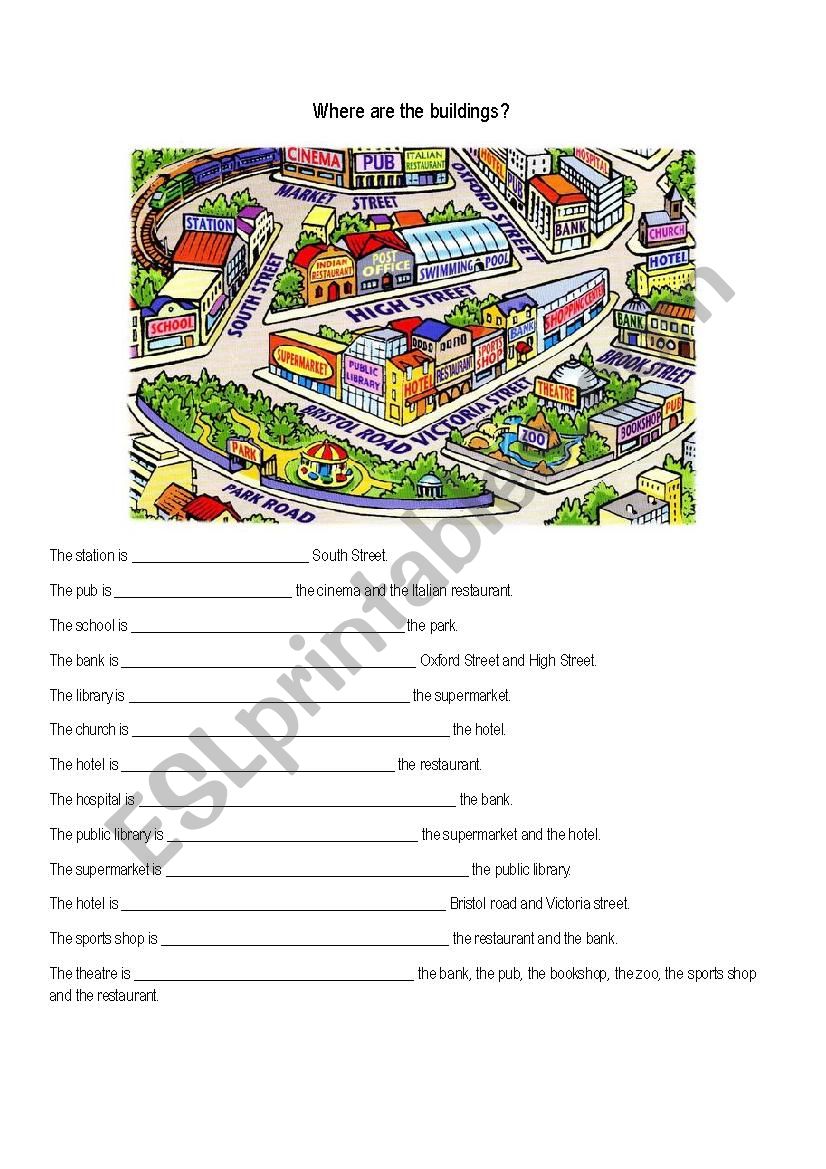 where are the buildings worksheet