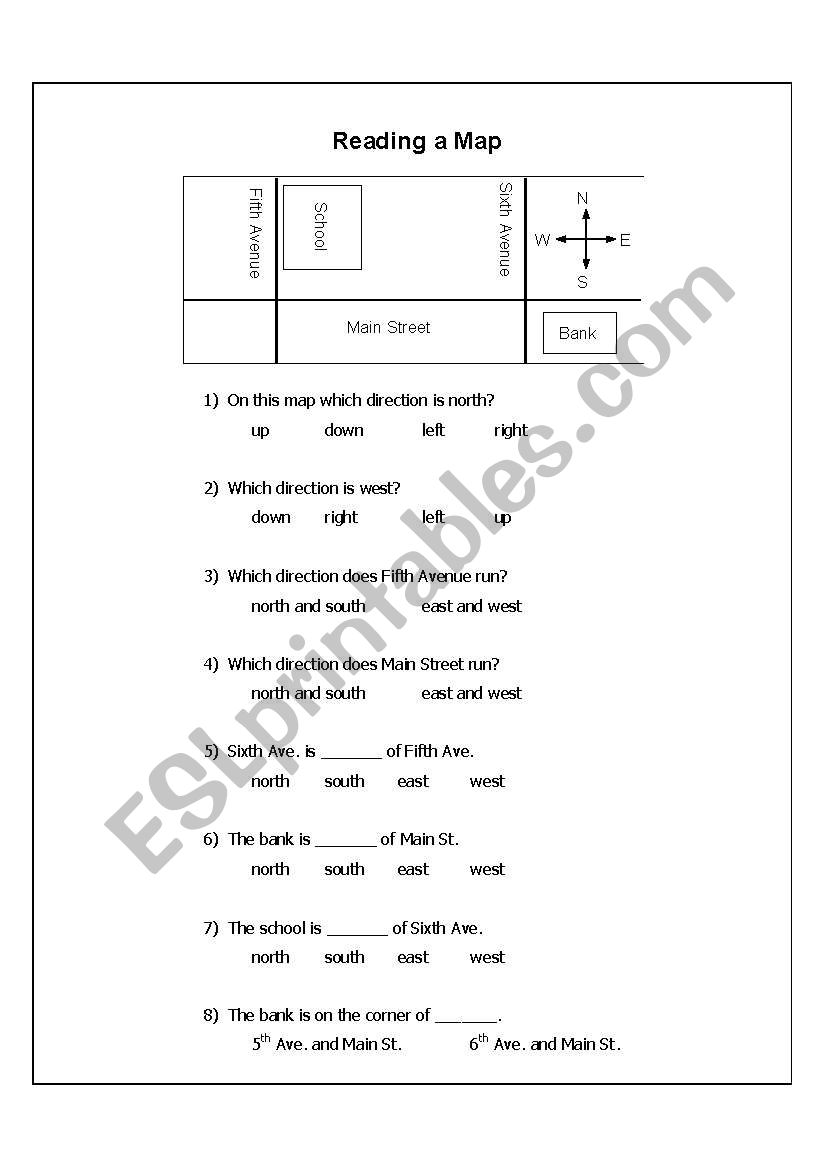 Neighborhood map wksht 1a worksheet