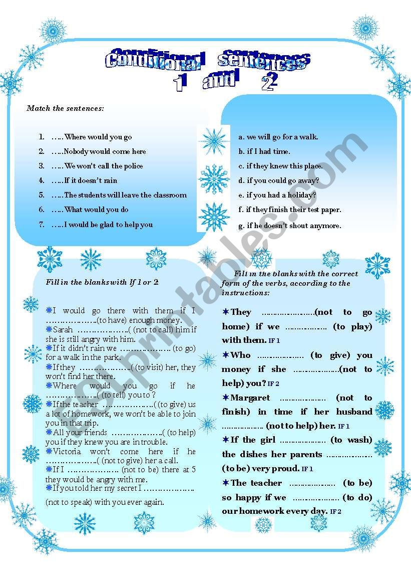 If  CLAUSES  --- first and second type