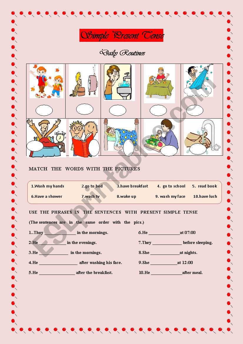 simple present tense worksheet