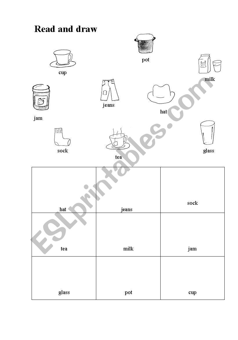 read and draw worksheet