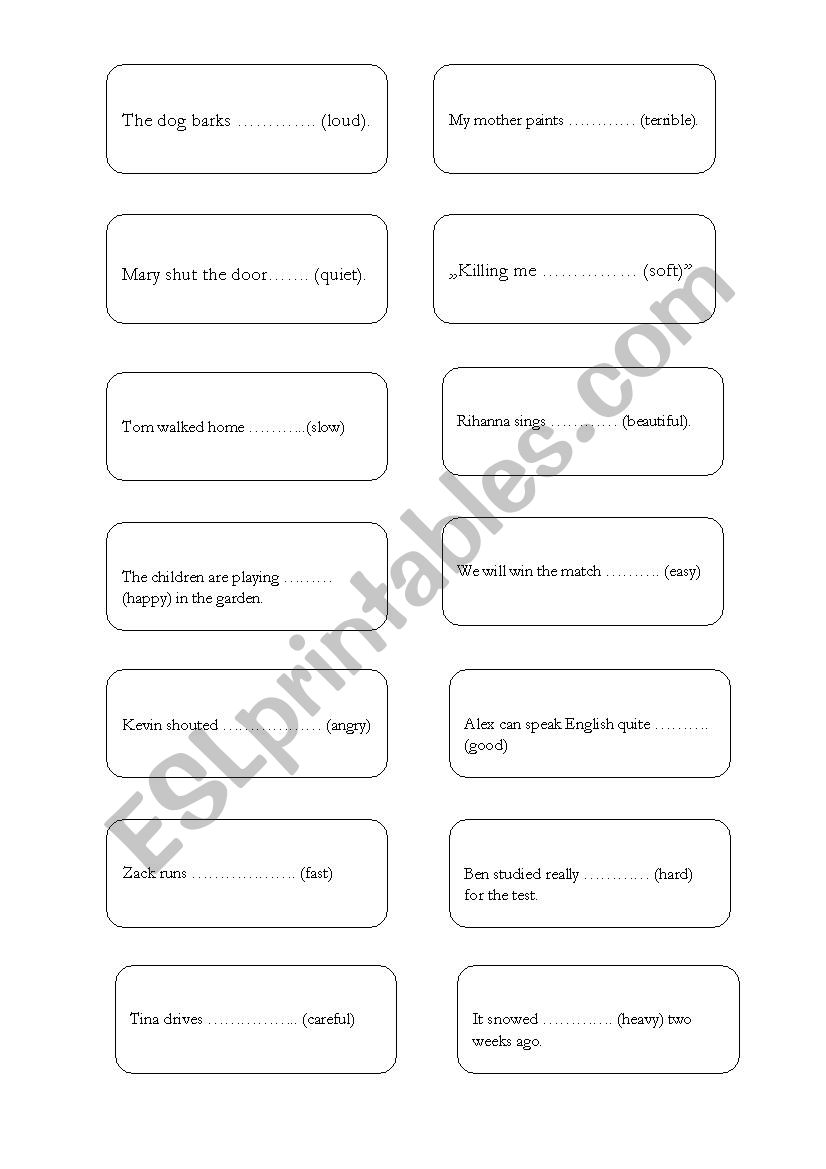 forming adverbs worksheet