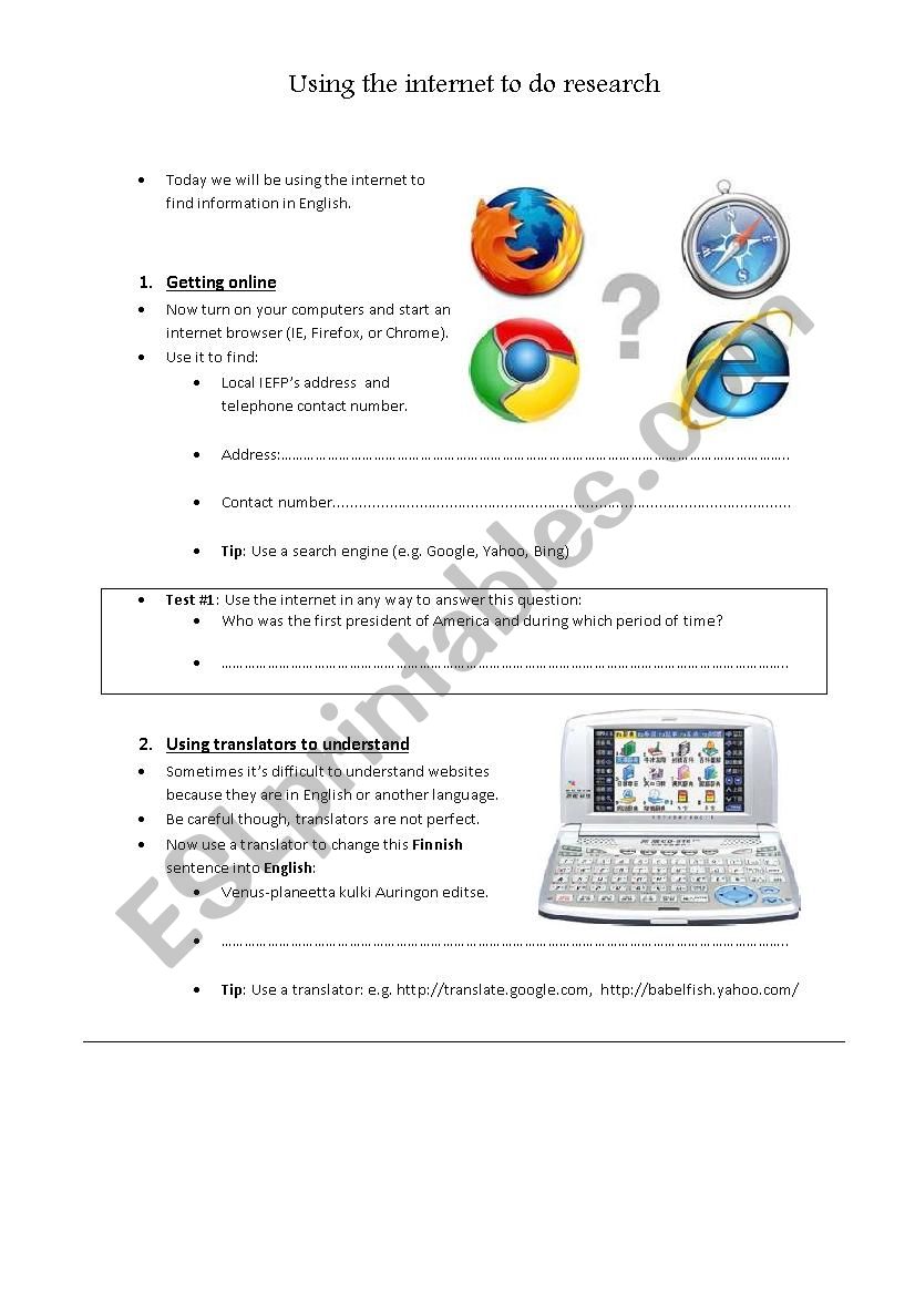 Technology / computers ICT worksheet