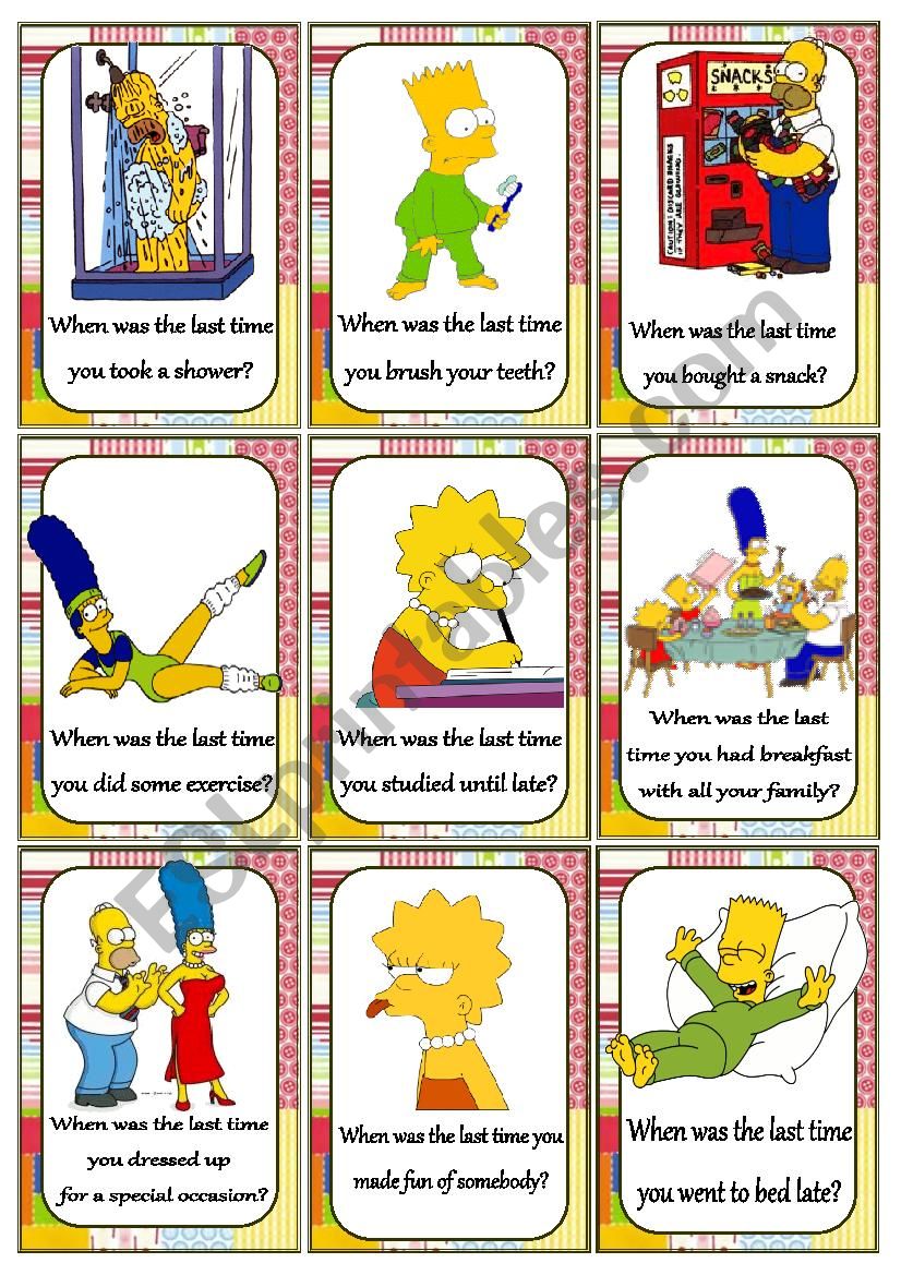 Conversation questions with the Simpsons
