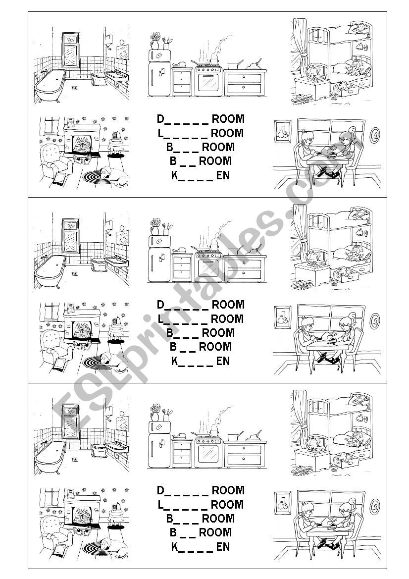 Parts of the house worksheet