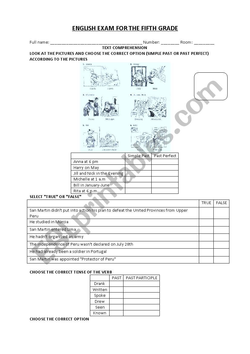 simple past worksheet