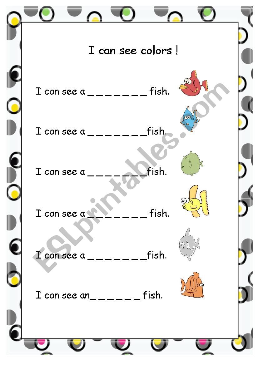 I can see colors! worksheet