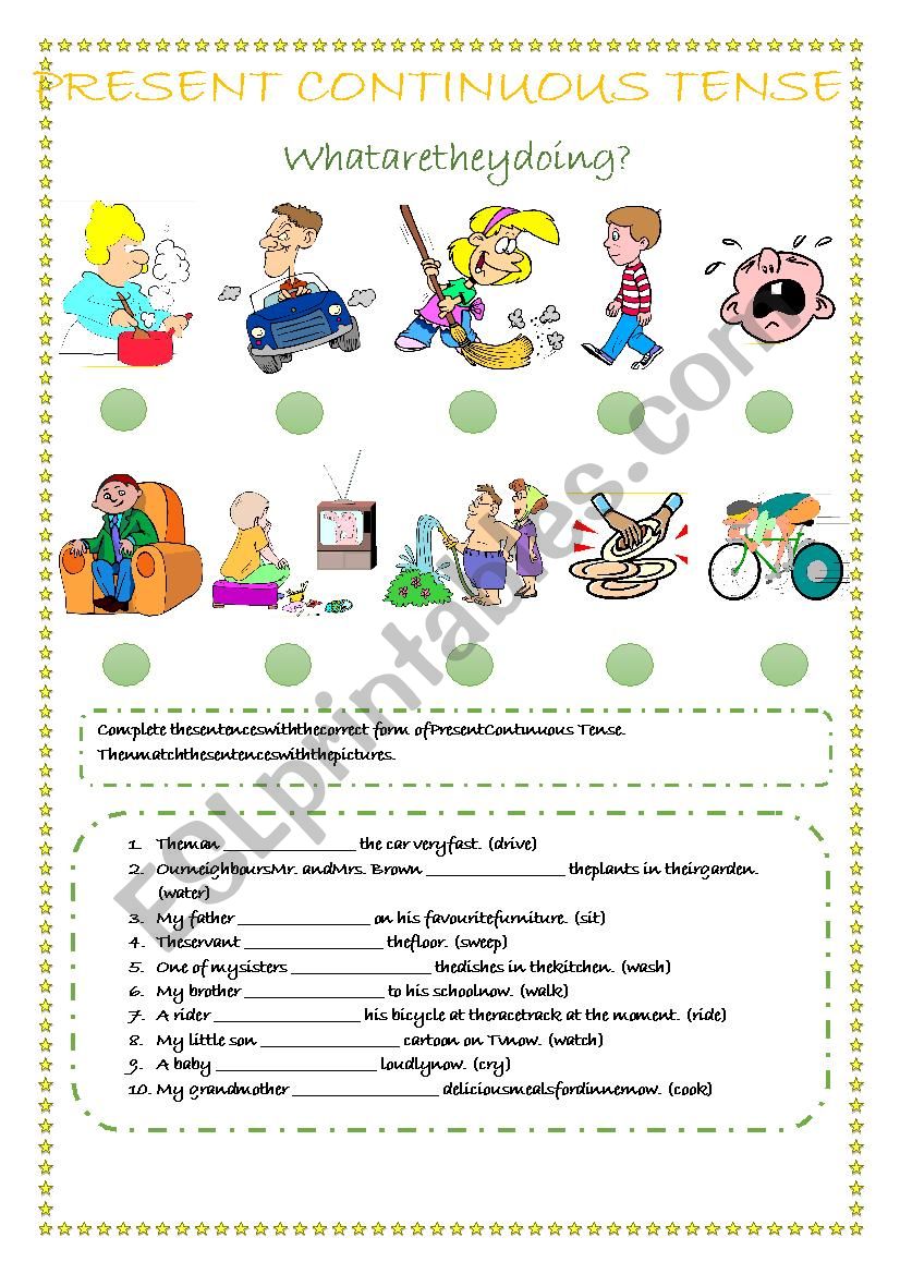 Present Continuous Tense worksheet