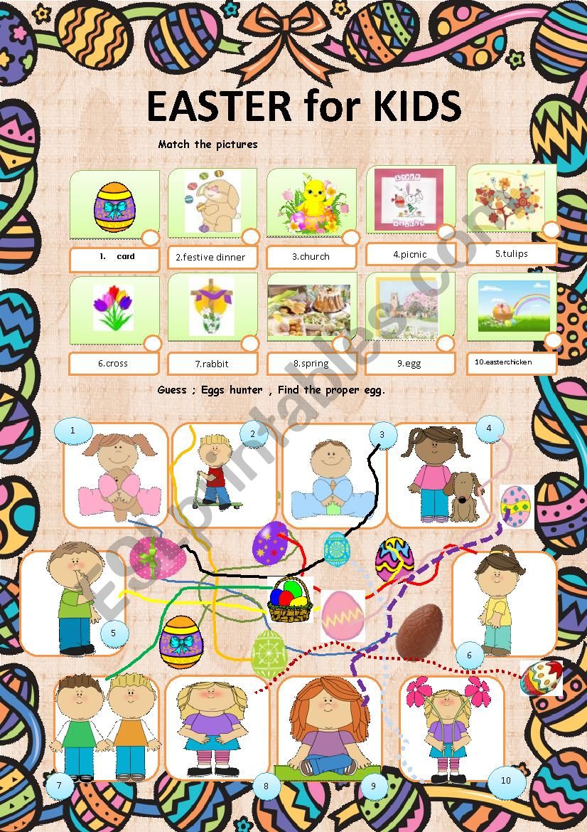 Easter holiday worksheet