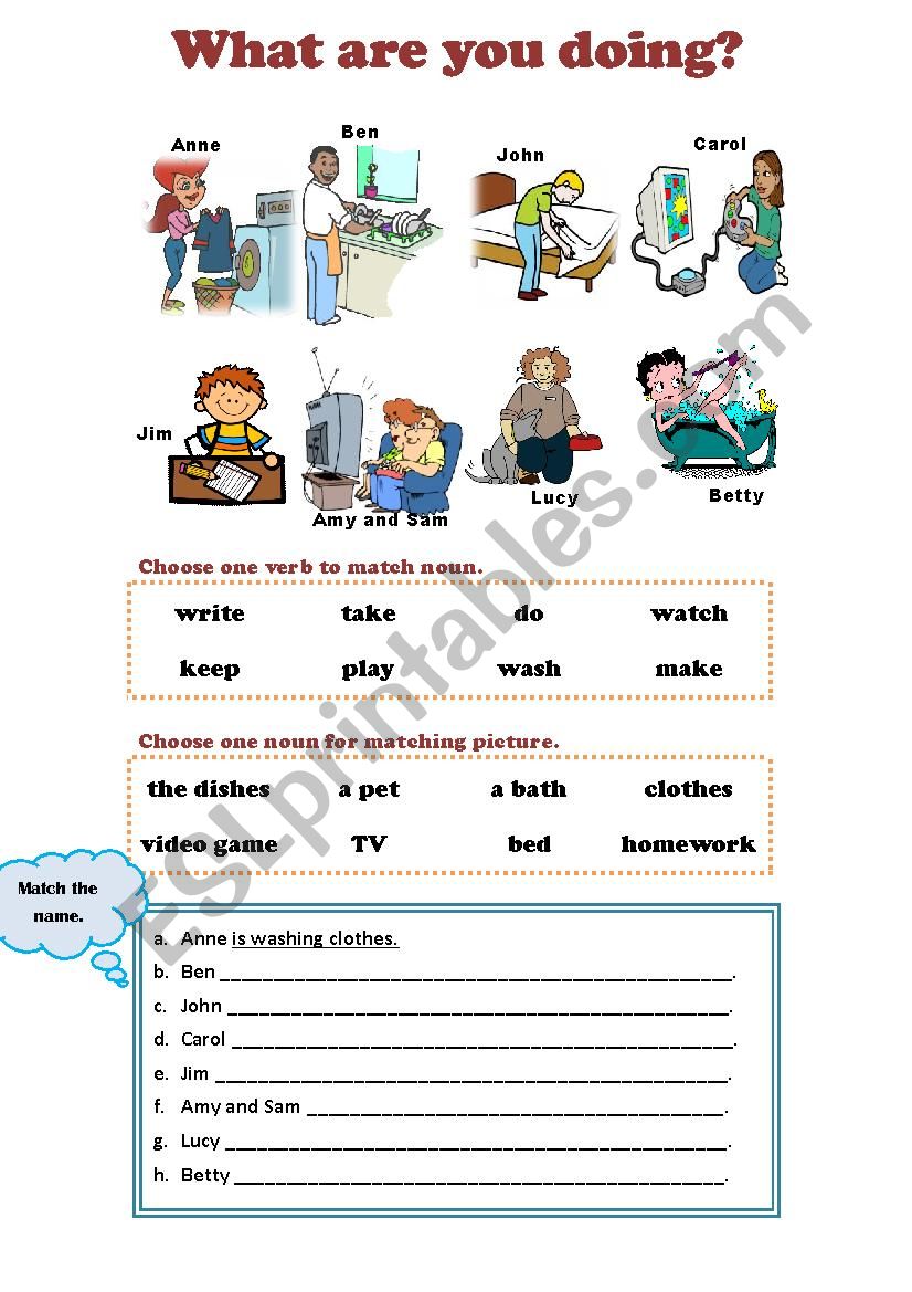 What are you doing?  Present Continuous Tense