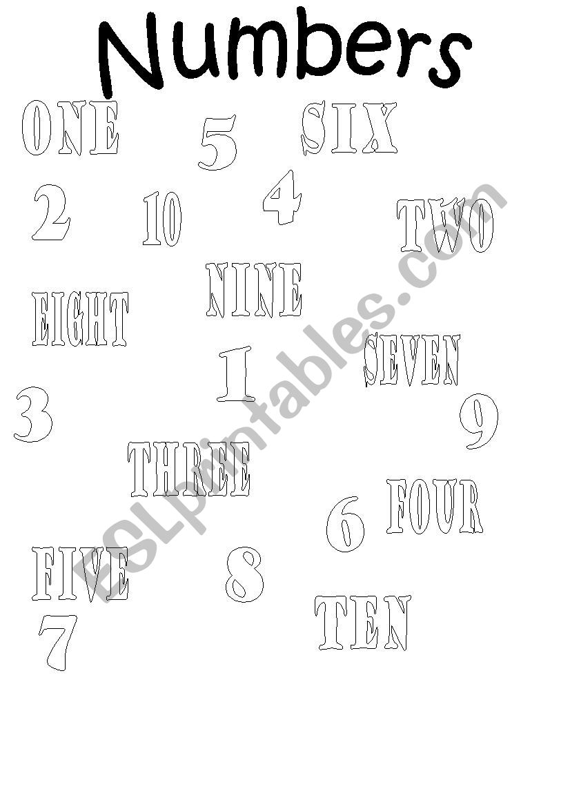 Matching numbers 1-10 worksheet