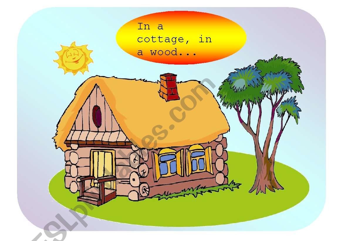 In a cottage in a wood - nursery rhyme flashcards (Part 1 / 2)