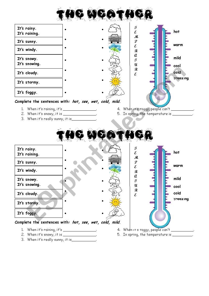 WEATHER worksheet