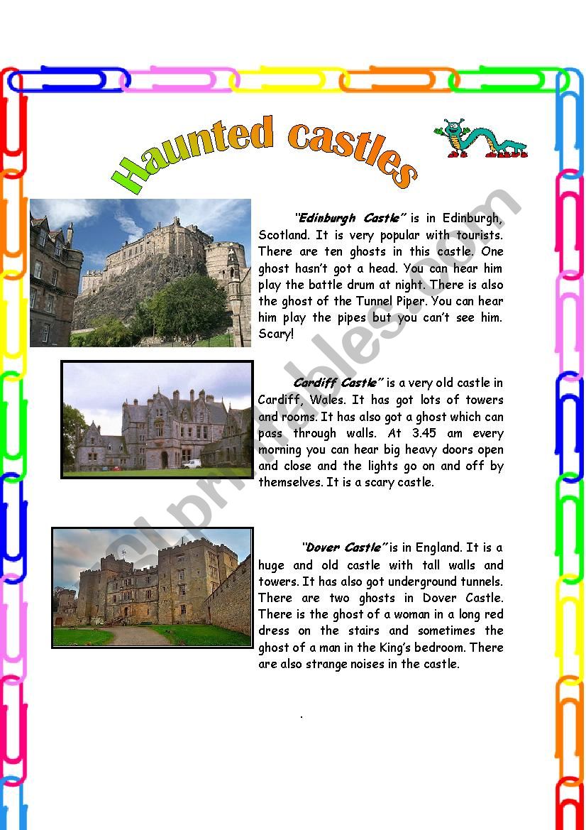 haunted castles worksheet