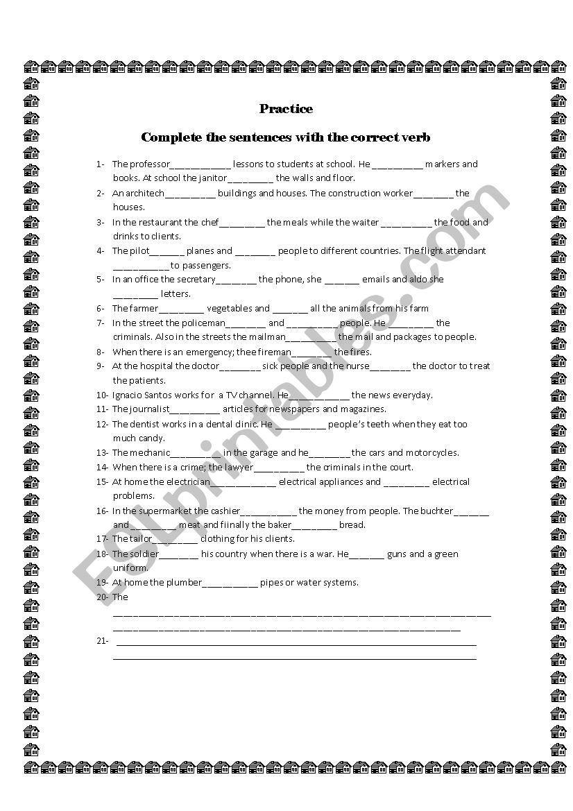 Jobs and Occupations worksheet