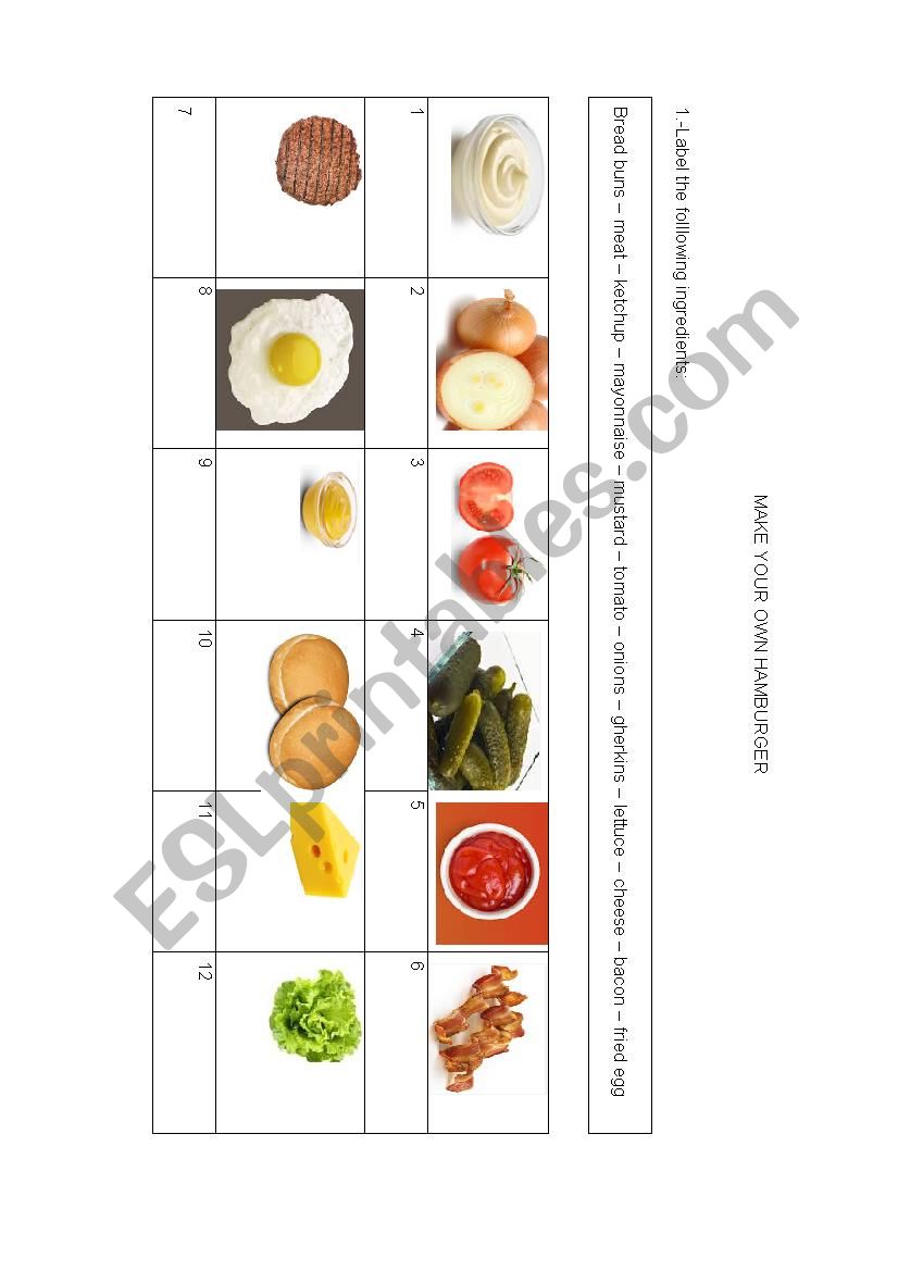 Make your own American hamburger