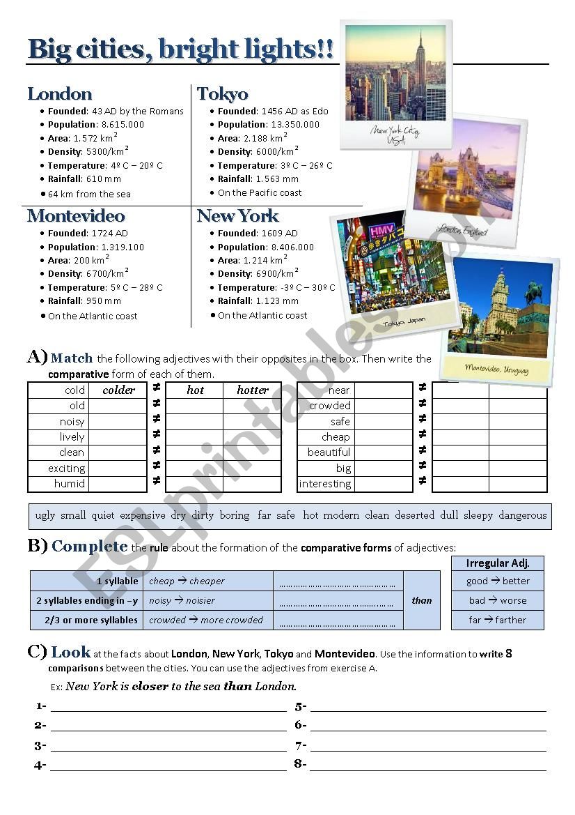 comparing-big-cities-1st-part-esl-worksheet-by-allyana