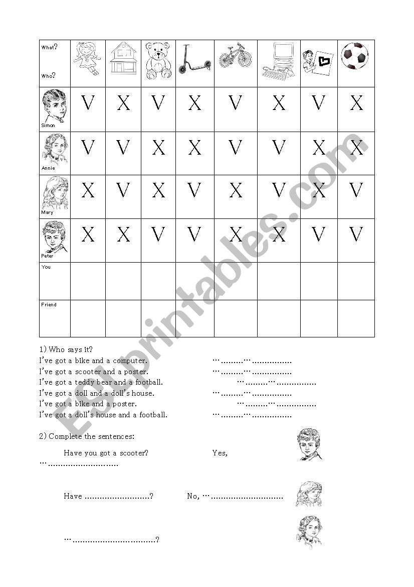 Have you got? worksheet