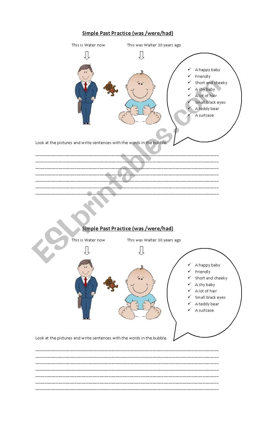 simple past (was/were) worksheet