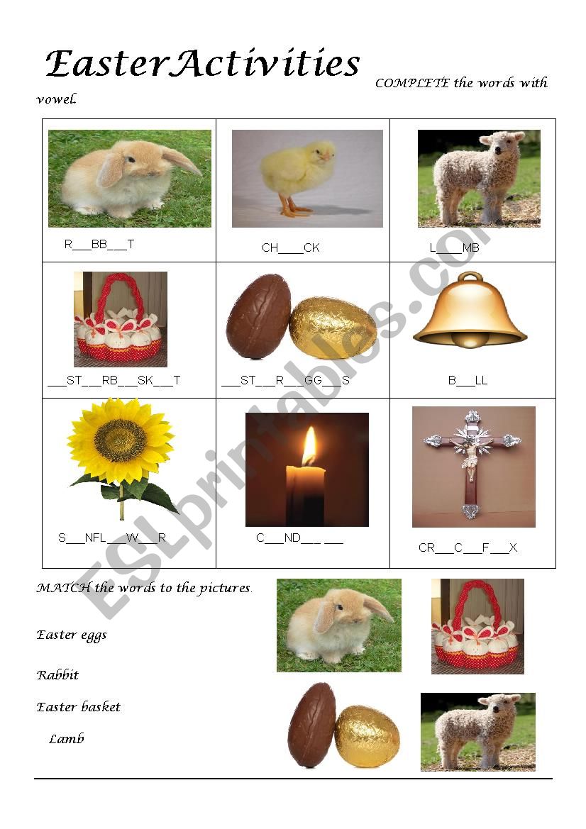 Easter exercises worksheet