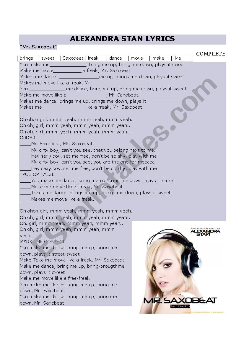 SONG:Mr saxobeat - Alexandra Stan