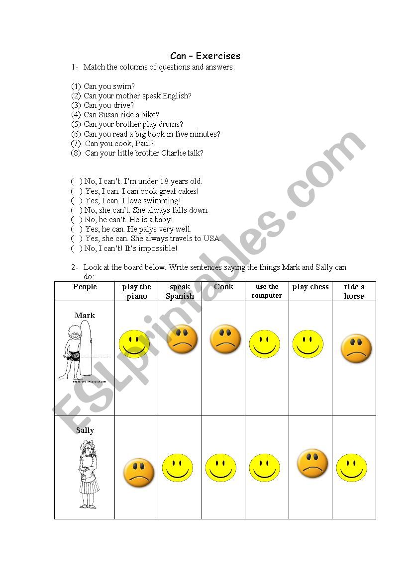 Can- cant exercises worksheet