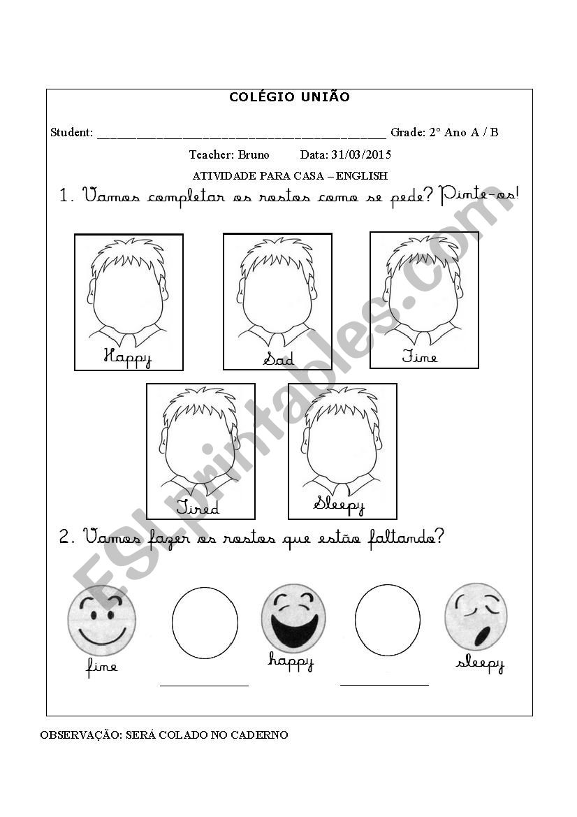 feelings worksheet