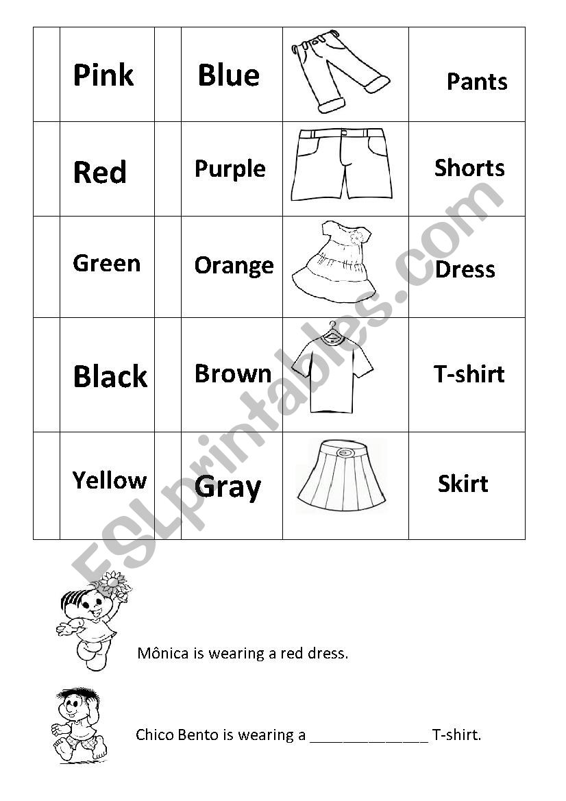 Describing clothes worksheet