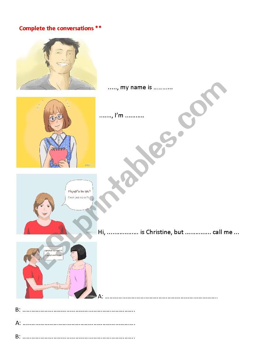 Introducing yourself worksheet