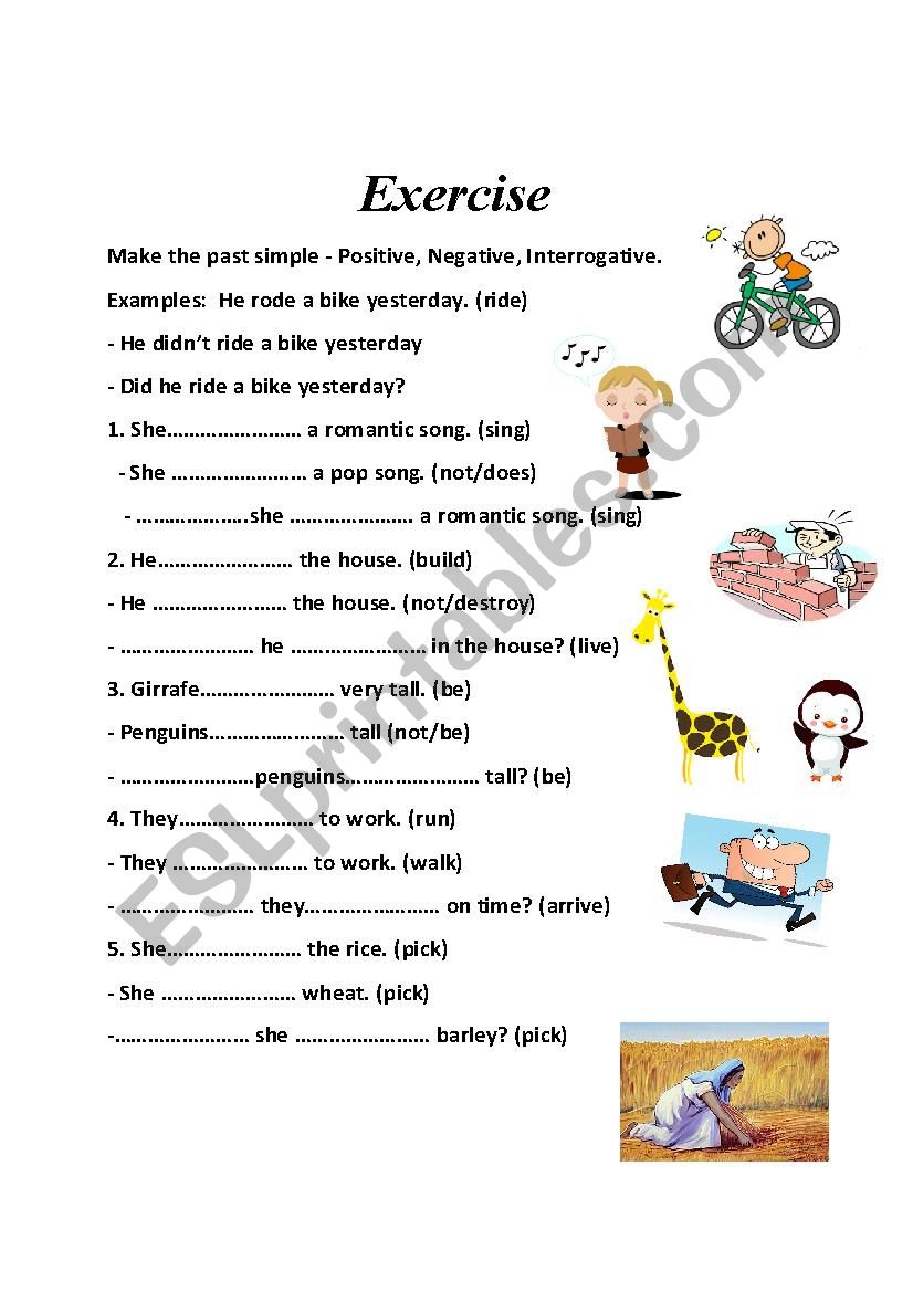 Past simple exercise  worksheet