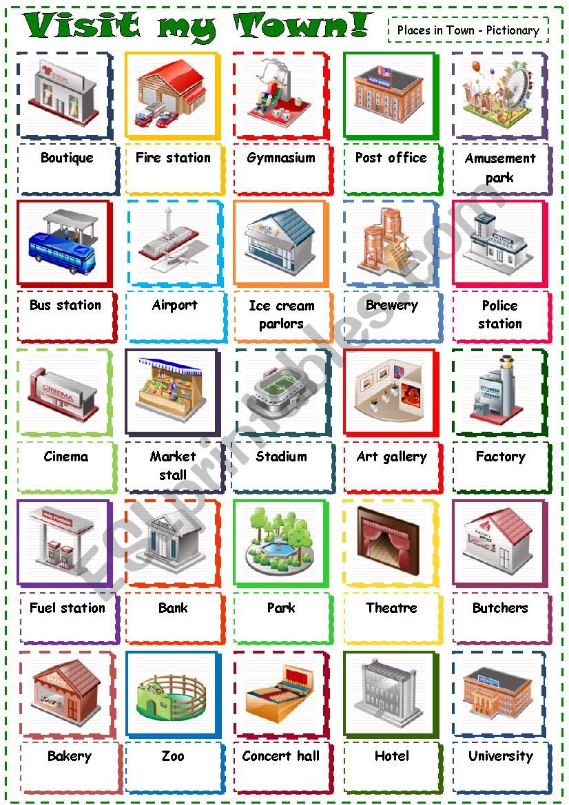 Visit my Town! worksheet