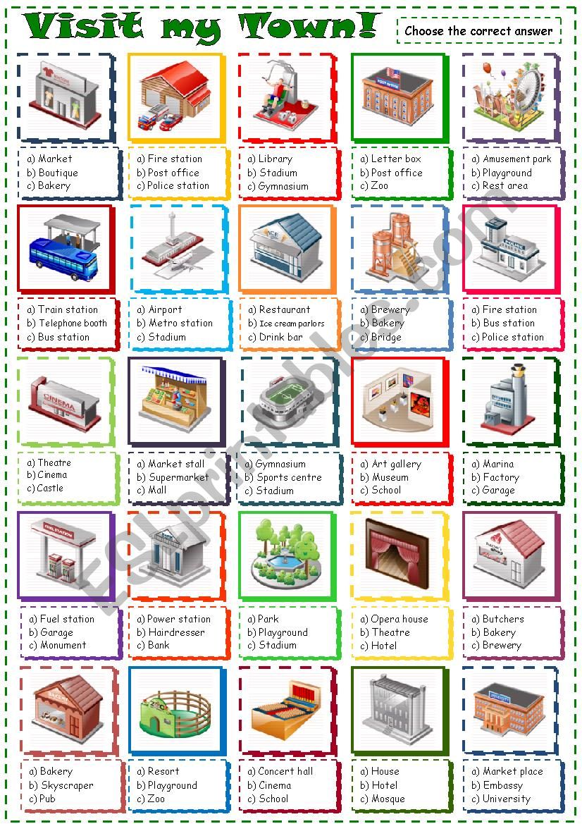 Visit my Town! worksheet