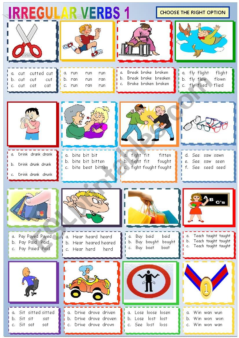 IRREGULAR VERBS 1 worksheet